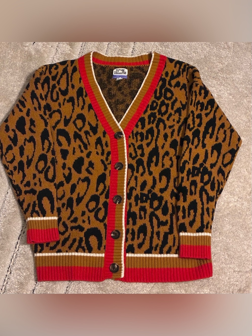 KBB By Kahlana SOLD OUT Barfield Leopard Varsity Cardigan